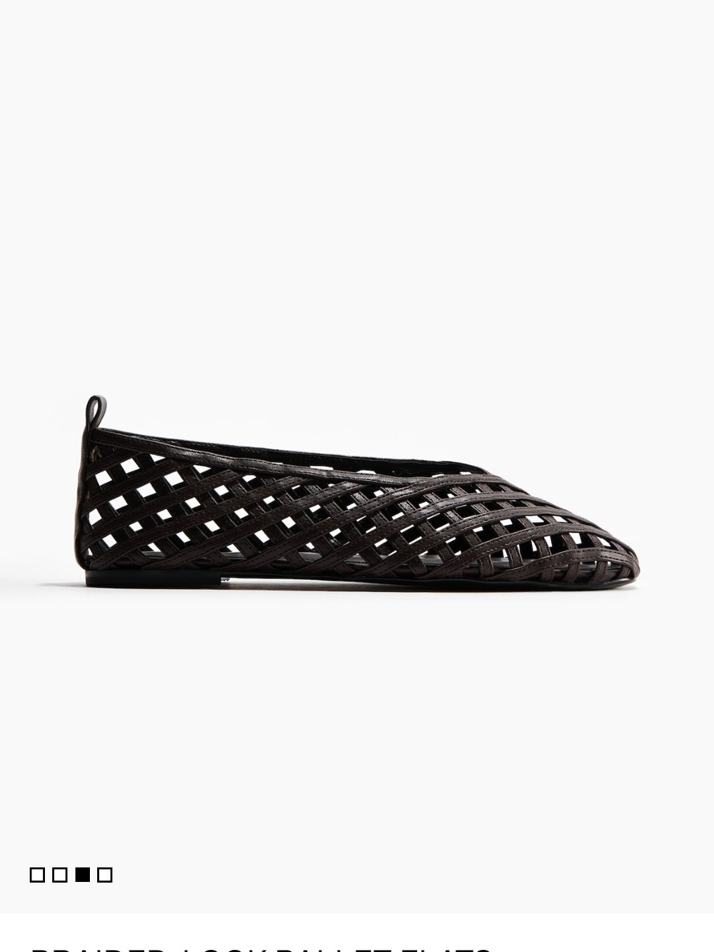 H&M Dark Chocolate Woven Slip-On Flats - Picture 2 of 4